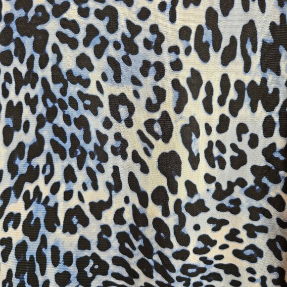 Bar III Womens Plus 3X Long Sleeve Leopard Print Top Blue Black Stretchy office - Picture 8 of 12